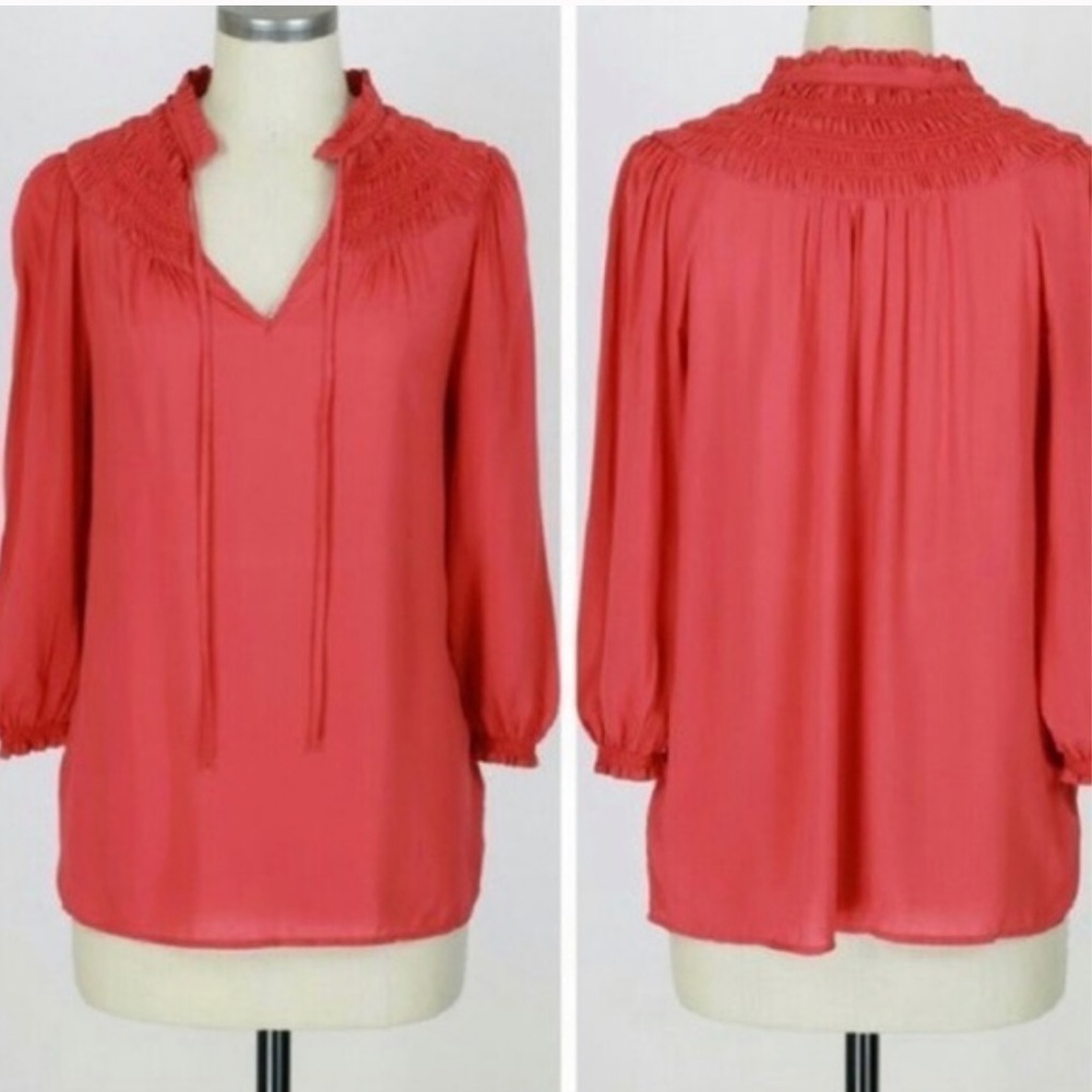 Anthropologie odille baroque smocked blouse